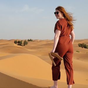 Burnt orange rust jumpsuit
